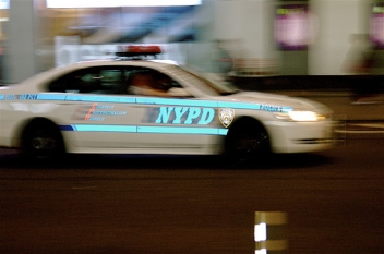 A NYPD Police Car Driving